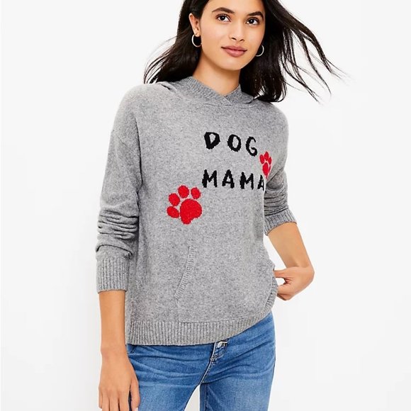 LOFT Sweaters - LOFT Dog Mama Hooded Sweater